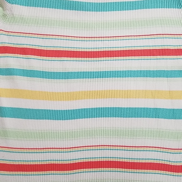 Cherokee Teal Orange yellow striped v-neck sweater  top Lrg. - Picture 7 of 7
